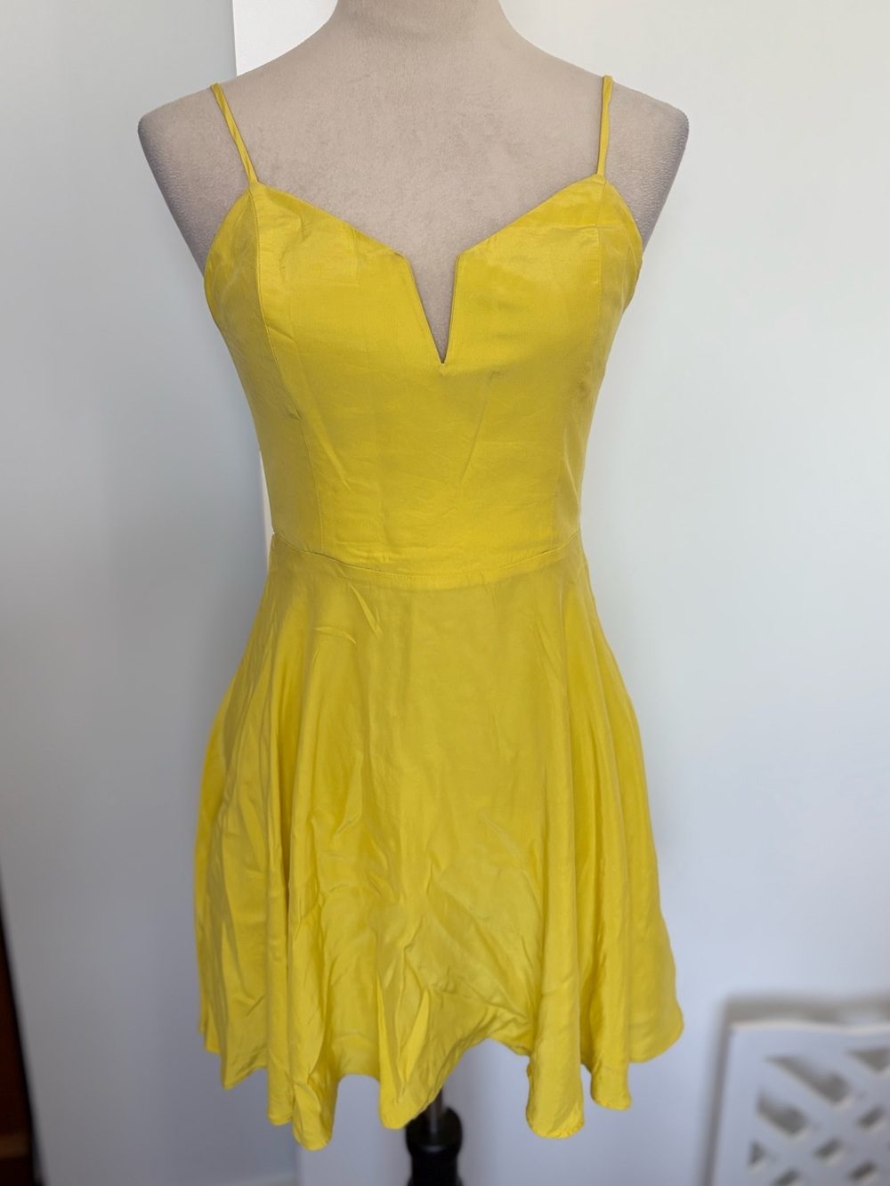 Amanda Uprichard Yellow Silk Skater Dress